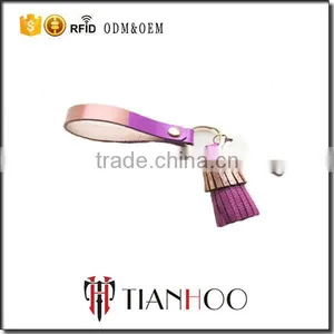 Colorful Leather Fringe Keychain Purse Charm Twister Tassel Key Holder thumbnail-4