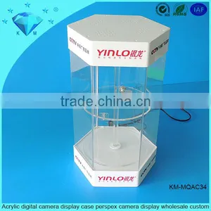 KM-AP41 High Quality Clear Acrylic Rotating Showcase,LED Display Showcase,acrylic Display Case With Lock and Key thumbnail-6
