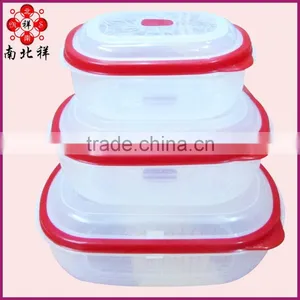 A Three-Piece Plastic Boxes Sets Square Shaped Takeaway Boxes For Food thumbnail-1