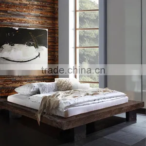 Furniture, Low Bed ,Japanese Style King Size With Reclaimed Solid Wood thumbnail-1