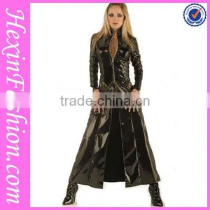 Fashion Long Sleeve Stretchy Faux Leather Jumpsuit With Special Design thumbnail-1
