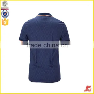 China Factory New Design Promotional 100% Cotton Blue Pique Collar Polo Shirt for Men thumbnail-2