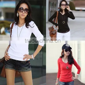 New Fashion Long Sleeve T-shirt for Women Made in China Wholesale thumbnail-1