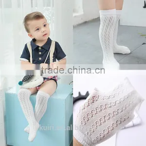 Baby Floor Sock Infant Cotton Anti-slip Mesh Soft Knee High Socks With Rubber Soles Slipper Summer Spring Socks White Thin Mesh thumbnail-1