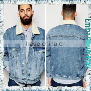 New 2015 Fashion Design Men Fleece Denim High Quality Cotton Outerwear Jackets thumbnail-3
