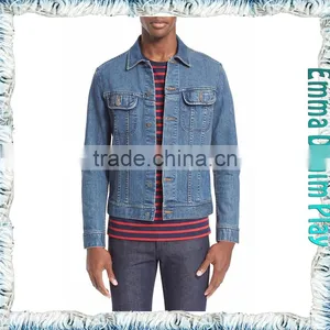 Fashion Style Mens Turn-down Collar Slim Fit Design Jeans Jacket thumbnail-1
