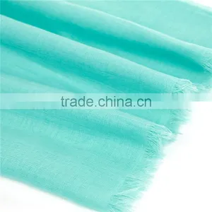 Cotton Polyester Blend Scarves & Wraps Rectangle Mint Green Scarf Made In China thumbnail-2