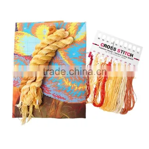 Wholesale Chinese Multicolor Flower Pattern Square Throw Pillow Cotton Hand Made Cross Stitch thumbnail-3