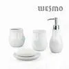 WBC0606A 4 Piece White Modern Ceramic Bathroom Accessories Set With Soap Dish thumbnail-1