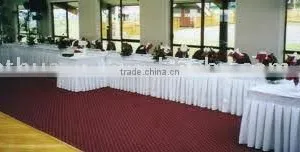 White Polyester Table Skirting Wedding Fashion Polyester Table Skirts thumbnail-1