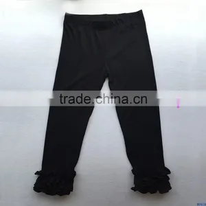 2017 Autumn New Woman Icing Style Leggings Wholesale Ladies Stripe Cotton Knitted Trousers Adult Girls Long Capris Pants Ruffle thumbnail-3