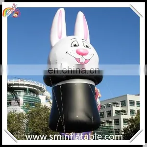 Favorable Inflatable Rabbit Helium ,floating Balloon Helium Animal in Hat Parade ,promotion Inflatable Bunny Helium Balloons thumbnail-1