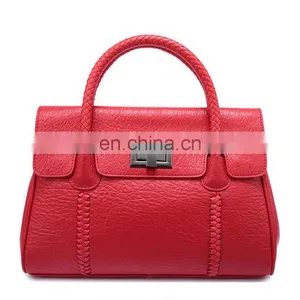 New Weave Genuine Leather Fashion Leisure Cow Leather Handbag for Ladies thumbnail-1