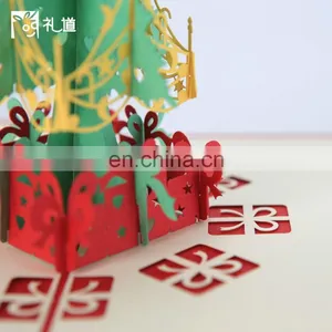 Christmas Pop up Cards Christmas Tree Merry Christmas Card for New Year Greeting Gift Card thumbnail-5