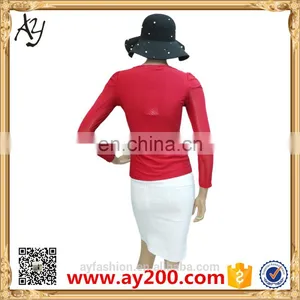 Wholesale New Lace Pattern Shirts Ladies Casual Long Sleeve Plain T-shirts Pictures thumbnail-3