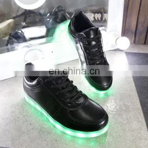 Fashionable Large Size USB Rechargeable OEM High Quality PU Leather Sneakers LED Shoes thumbnail-6