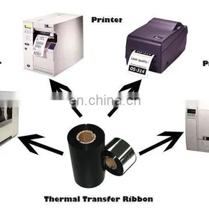 Barcode Ribbon, Thermal Transfer Wax Ribbon for Printing on Labels Size 110mm*300m thumbnail-5