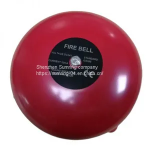 Manual Red Fire Bell Outdoor Fire Alarm Bell 24vdc With Back Box thumbnail-1