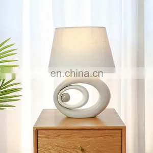 Latest Arrival Indoor Lighting Oval Shape Indoor Ceramic Lamps With Custom Lampshade thumbnail-4