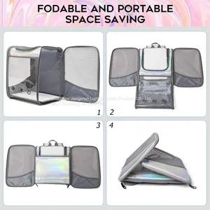 Laser Space Capsule Pvc Hands Free Pet Transport Carrier Clear Backpack thumbnail-2