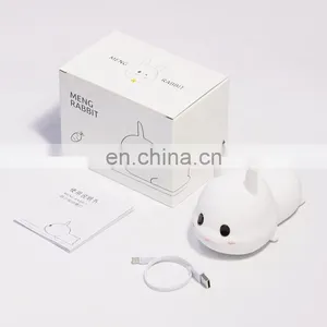 LED Silicone Usb Rabbit Shape Animal Night Light for Children thumbnail-5