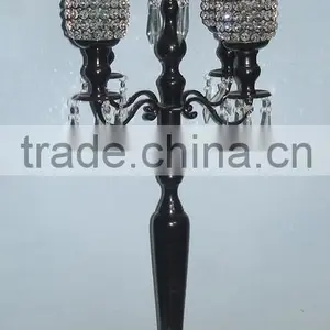 Antique Finish Black Candelabra, 5 Lite Candle Stand thumbnail-4