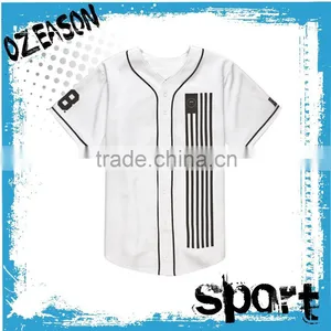 OEM no MOQ Csutom Youth Softball Jersey Blank White Baseball Jersey thumbnail-1