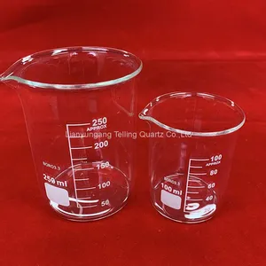 Chemistry Glassware Quartz Beaker Heat Resistant Quartz Glass Measuring Beaker Graduation Interval Glass Beaker With Spout thumbnail-4