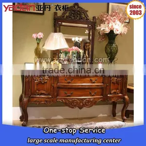 Antique Wooden Dressing Table Designs for Bedroom With Mirror and Stool Quality Choice thumbnail-4