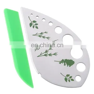 Amazon Fast Dispatch 2 in 1 Kitchen Tool Dough Cutter Scraper Stainless Steel 9 Holes Leaf Herb Stripper thumbnail-2
