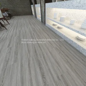 SPC Sheet Floor Guangdong Factory Wholesale 4mm Stone Plastic Floor Commercial Engineering Export Lock Plastic Floor Tile thumbnail-3