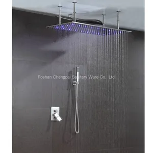 Large Shower Set Bathroom Rainfall Shower Head With Shower Arm Shower Mixer Steel Bathroom Shower System thumbnail-3