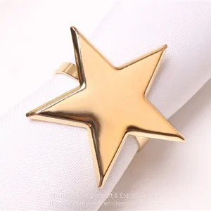 Rose Gold Silver Red White Colored Five-pointed Star Table Napkin Buckle Rings thumbnail-2