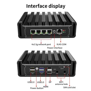 PfSense Firewall i7 1165G7 i5 1135G7 N5105 4x Intel I225 2.5G LAN 2xDDR4 NVMe Industrial Fanless Mini PC 4xUSB HDMI2.0 OPNsense thumbnail-5
