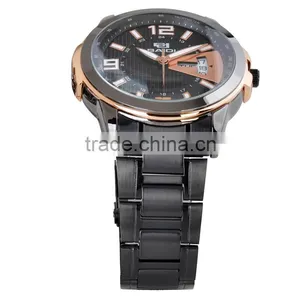 Stainless Steel Chain Black Color Wrist Watch Water Resistant Quartz Watch Japan Movement thumbnail-6