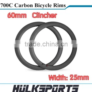 Glossy/matt Carbon Road Bike Rim 60mm 700c Full Carbon Road Bicycle Clincher Rims Toray T700 Carbon Rims for Road Bicycle thumbnail-1