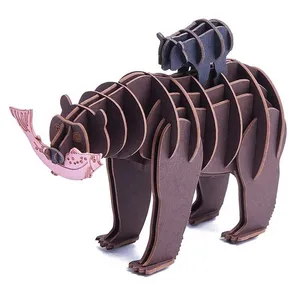 Customized DIY 3D Paper Craft Model Cardboard Animals Bear Puzzle Funny Toys & Kids Gift thumbnail-1