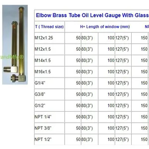 Male Thread Brass Tube Oil Level Indicator,OIL SIGHT GAUGE FOR HORIZONTAL DRUM thumbnail-5