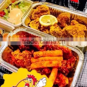Aluminum Foil Airline Food Packing Container With Colorful Lids thumbnail-5