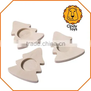 DIY Wooden Craft Tealight Holder Christmas Tree Set of 3 for Kids thumbnail-2