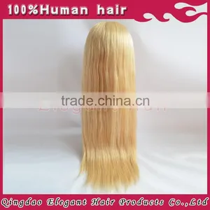 2015 Qingdao New High Quality Human Hair Lace Wigs Blonde thumbnail-6