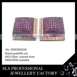 2016 Fashion and Beautiful American Style Colored 925 Silver Rose Gold Plated Stud Earrings From Sls Jewelry thumbnail-1
