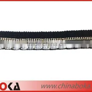 Black Rhinestone Lace Trim, Rhinestone Trim for Decoration thumbnail-1