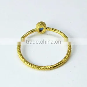 New Design !! Blue Sapphire Gold Polish 925 Sterling Silver Ring, Online Silver Jewelry, Gemstone Sterling Silver Jewelry thumbnail-5