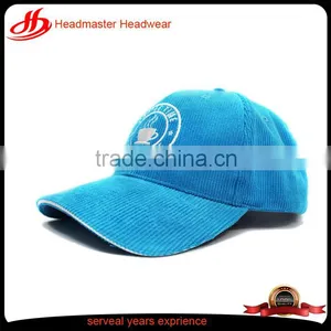 2016 Unstructured High Quality Custom Logo 6 Panel Corduroy Embroidery Curved Hats Corduroy Baseball Caps thumbnail-1