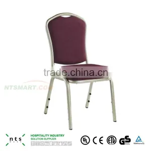 High Quality Hotel Restaurant Meeting Rounded Aluminium Tube Banquet Chair thumbnail-3