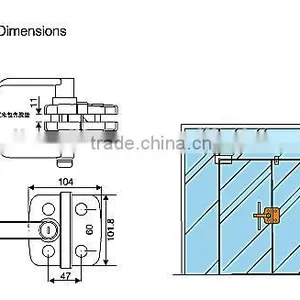 SKG-03D South America Standard Door Lock, Handle Key Type Glass Door Lock thumbnail-2