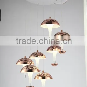 Modern Design Gold Glass LED Simple Mushroom Shape Pendant Lights RT3004-7 thumbnail-1