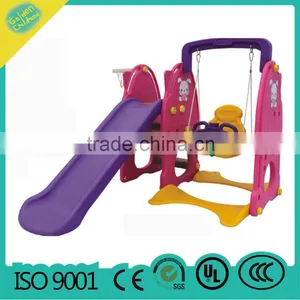 Kindergarden Kids Plastic Slide With Swing ,outdoor Baby Plastic Slide thumbnail-1
