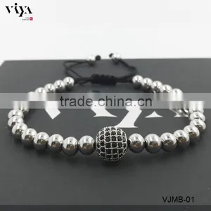 2016 Latest Round Bead Beaded Bracelet and Handmade Macrame Adjustable Rope Bracelet thumbnail-4